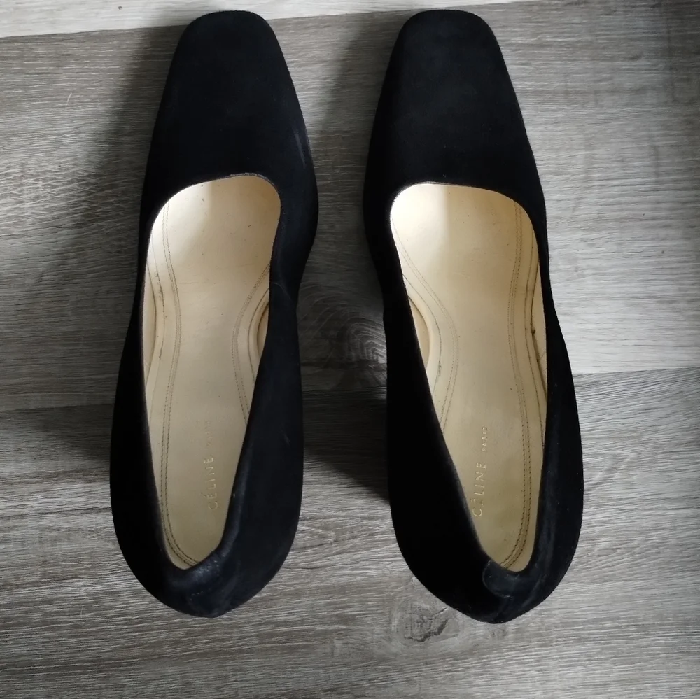 Celine Black Suede Pumps 9 - Picture 3 of 11